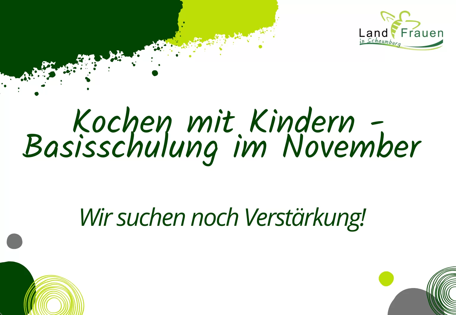 Kochen mit Kindern – Basisschulung im November